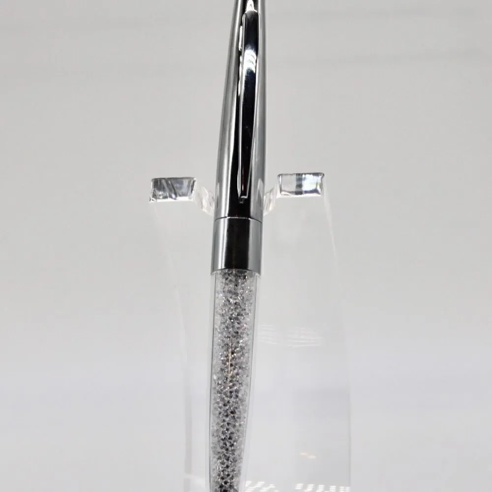 Silvertone Ballpoint Pen with Crystals